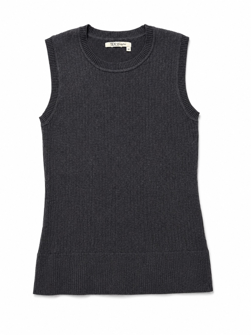 Tex by Max Azria Black Crewneck Sleeveless Tank